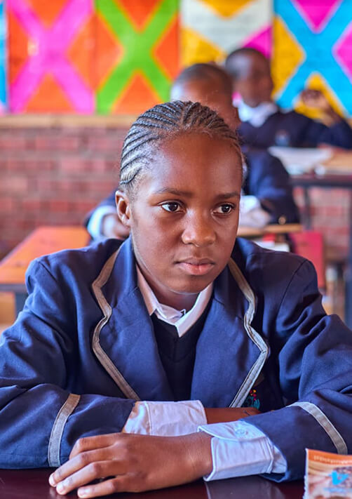 First Steps Primary School learners in classroom, Murewa Zimbabwe