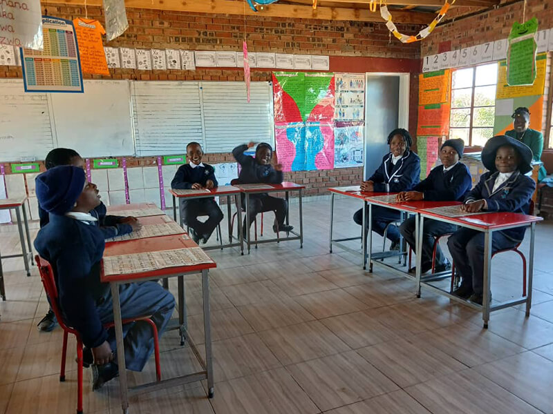 First Steps Primary School learners in classroom, Murewa Zimbabwe