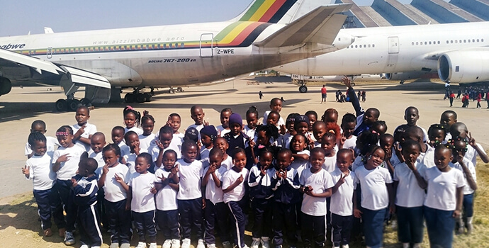 First Steps Primary School learners in classroom, Murewa Zimbabwe