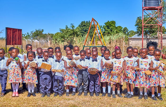 First Steps Primary School learners in classroom, Murewa Zimbabwe